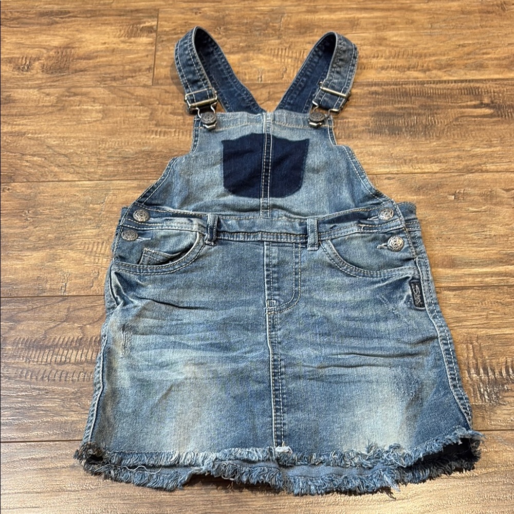 Silver Jeans triple 5 Nisha girls Jean denim overall dress youth size 6